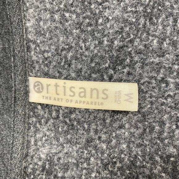 Artisians 1/2 Zip Embroidered Pullover Fleece Tunic Dark Gray Sweater Sz Medium - Picture 9 of 11